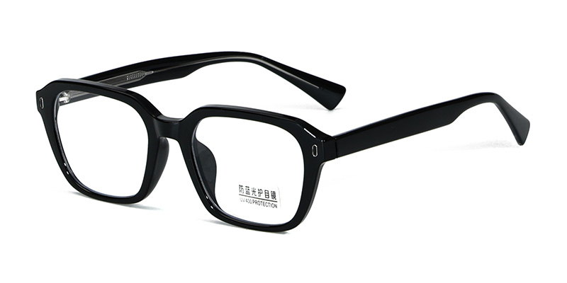 K9129 Simple Rectangular Frame With Long Strip Decoration TR90 Blue Light Glasses With Acetate Temple