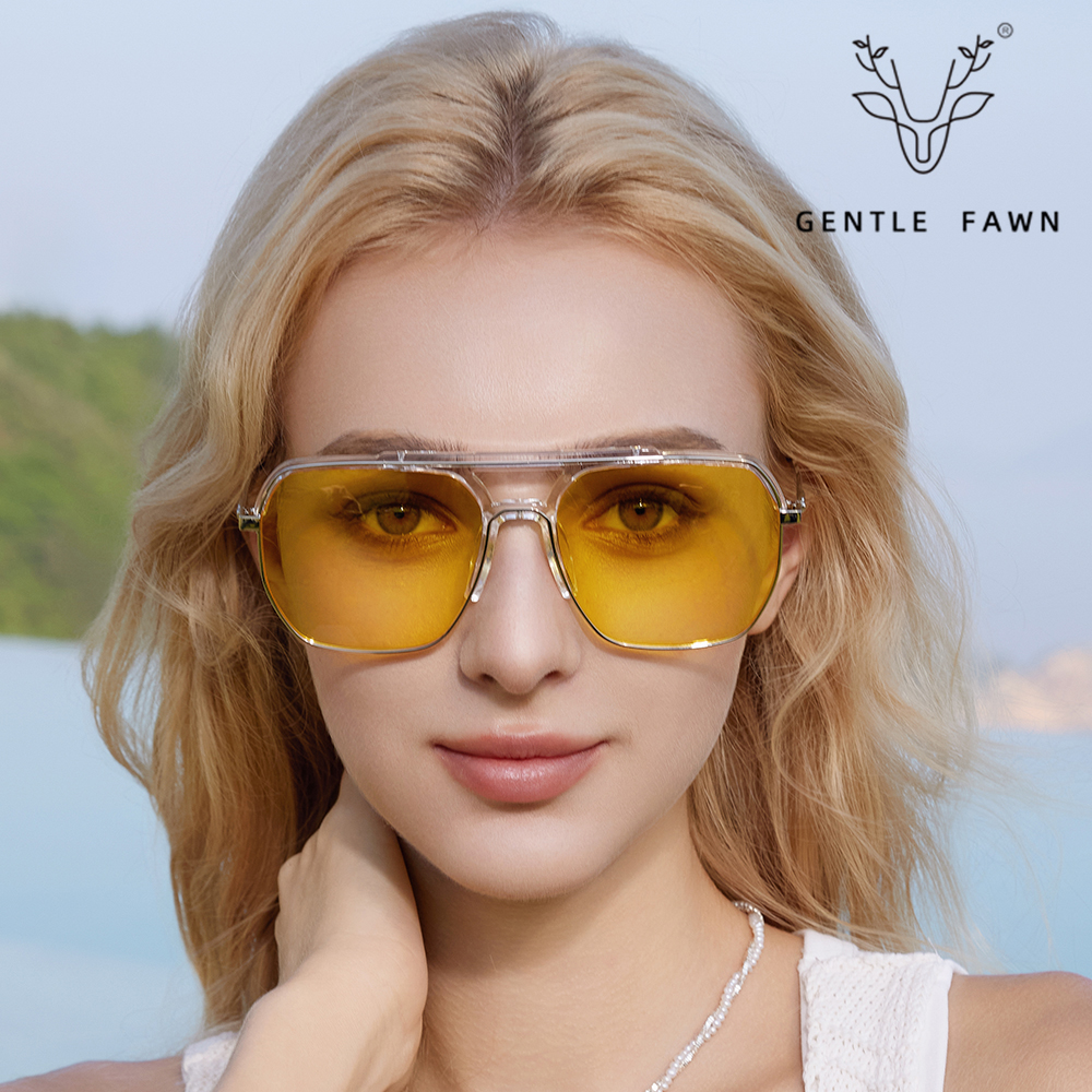 S31771 Large Square Frame Fashion TR90 Spliced Metal Material Plano Lenses