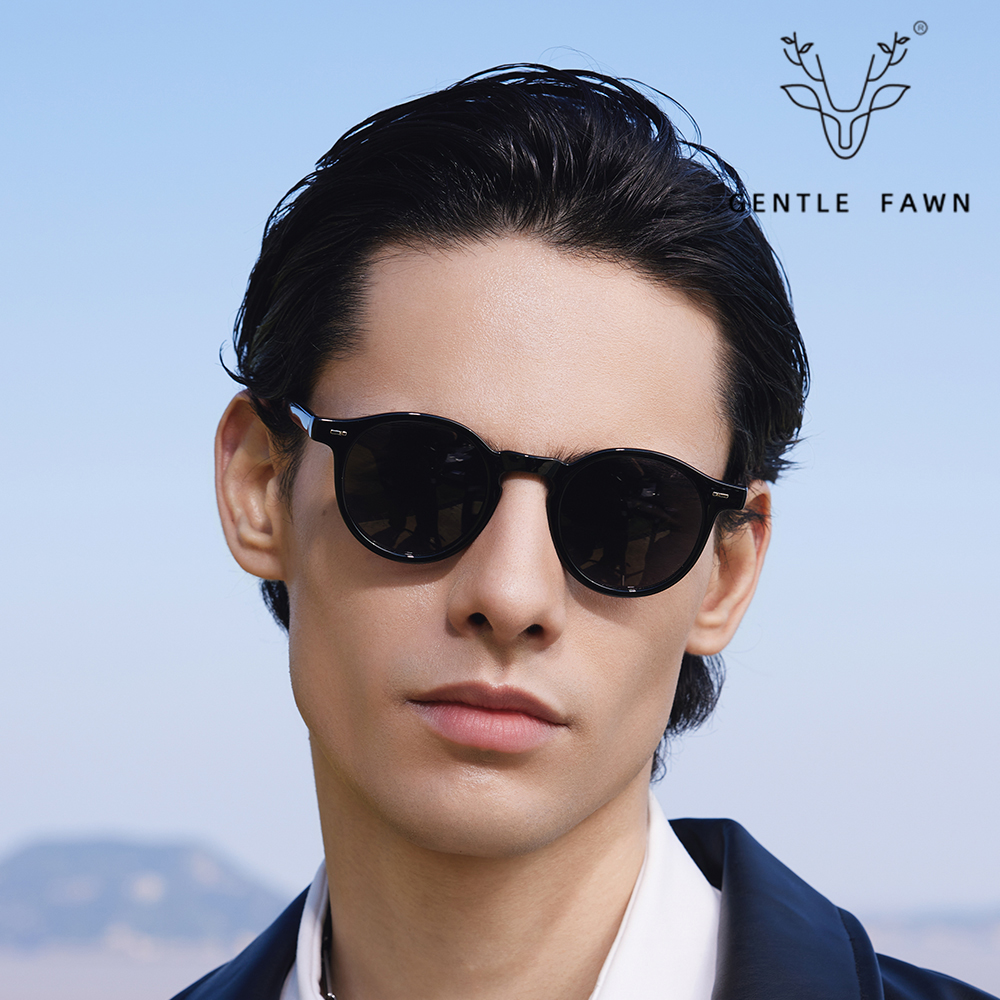 Vintage Classic Round Frame Polarized Sunglasses for Men