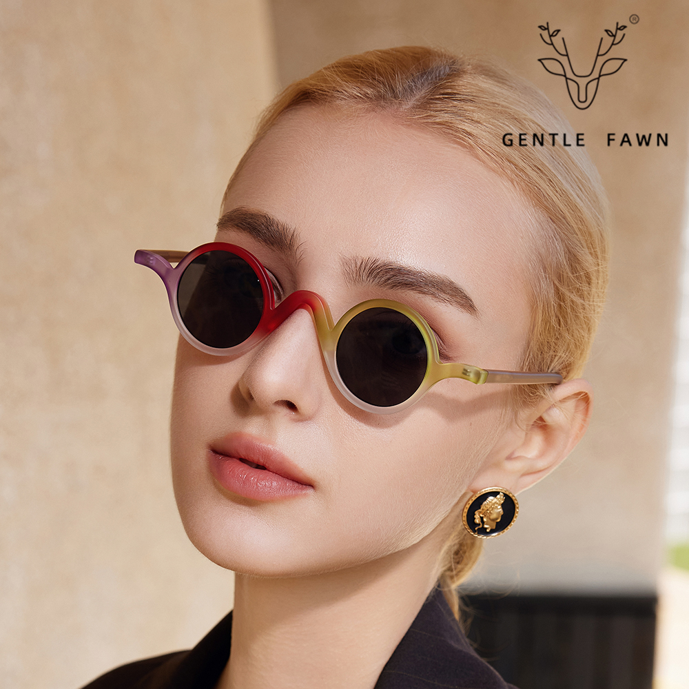 Vintage Steampunk UV400 TR90 Small Round Sunglasses for Men