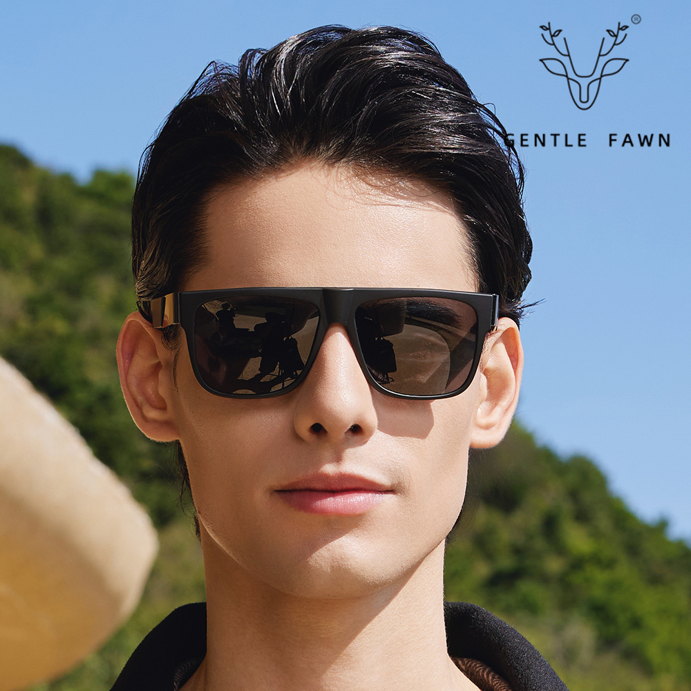 Lightweight Metal Square Frame Polarized Sunglasses