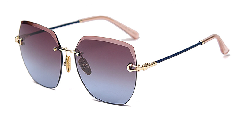 PS31515 Frameless Cut-Edge Fashion Slim Women'S Metal Sunglasses