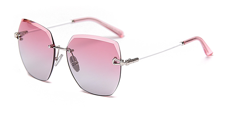 PS31515 Frameless Cut-Edge Fashion Slim Women'S Metal Sunglasses