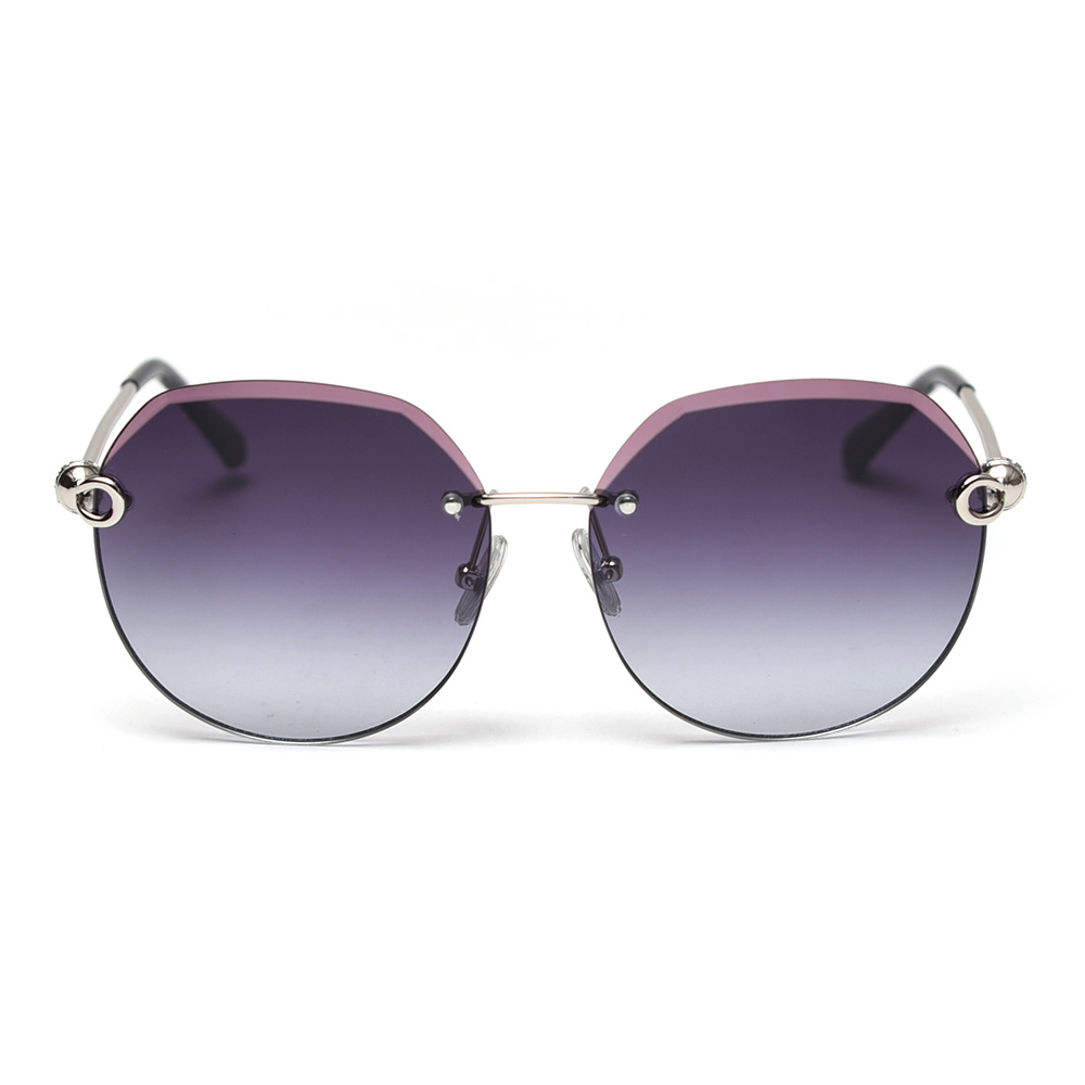 PS31535 High-End Stylish Frameless Rounded Edge Metal Sunglasses