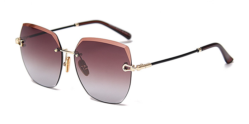 PS31515 Frameless Cut-Edge Fashion Slim Women'S Metal Sunglasses