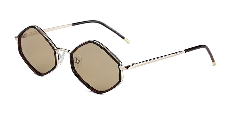 PS31488 Stylish Polygonal Thin Frame Atmosphere Metal Polarized Sunglasses