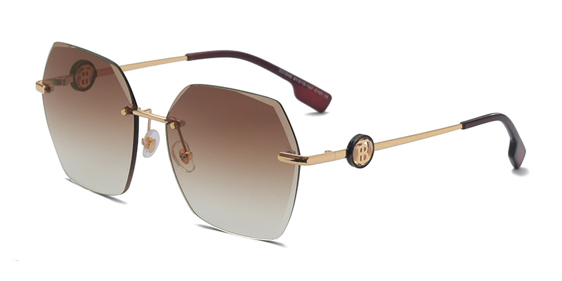 S31848 Frameless Edge Trimming Gradual Change Women's Sunglasses