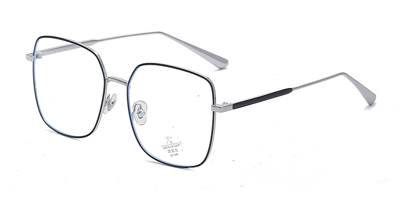 S31720 Retro Round Frame Openwork Mirror Temples Metal Glasses