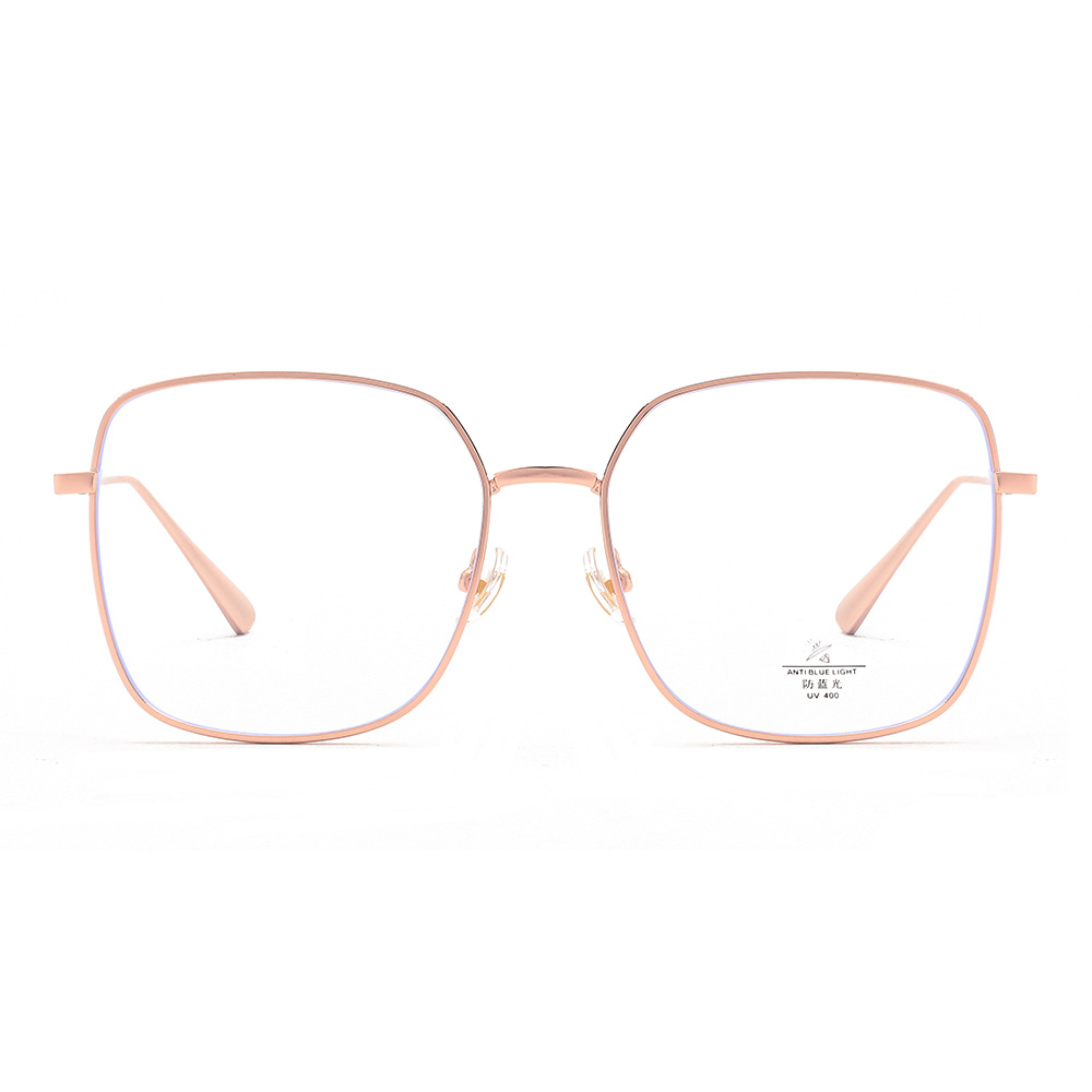 S31720 Retro Round Frame Openwork Mirror Temples Metal Glasses