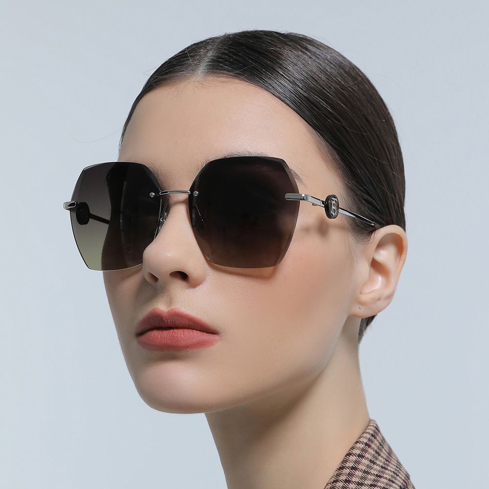 S31848 Frameless Edge Trimming Gradual Change Women's Sunglasses