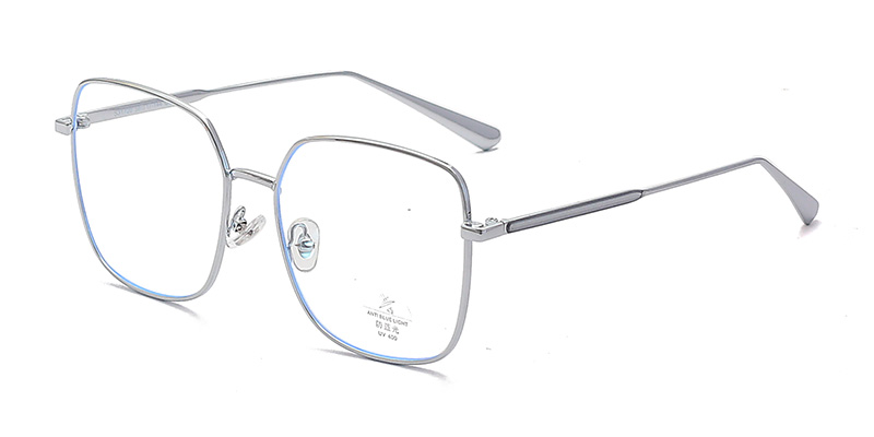 S31720 Retro Round Frame Openwork Mirror Temples Metal Glasses