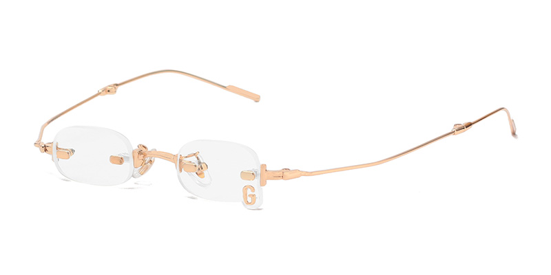 S31851 Personality Frameless Small Square Unisex Metal Sunglasses