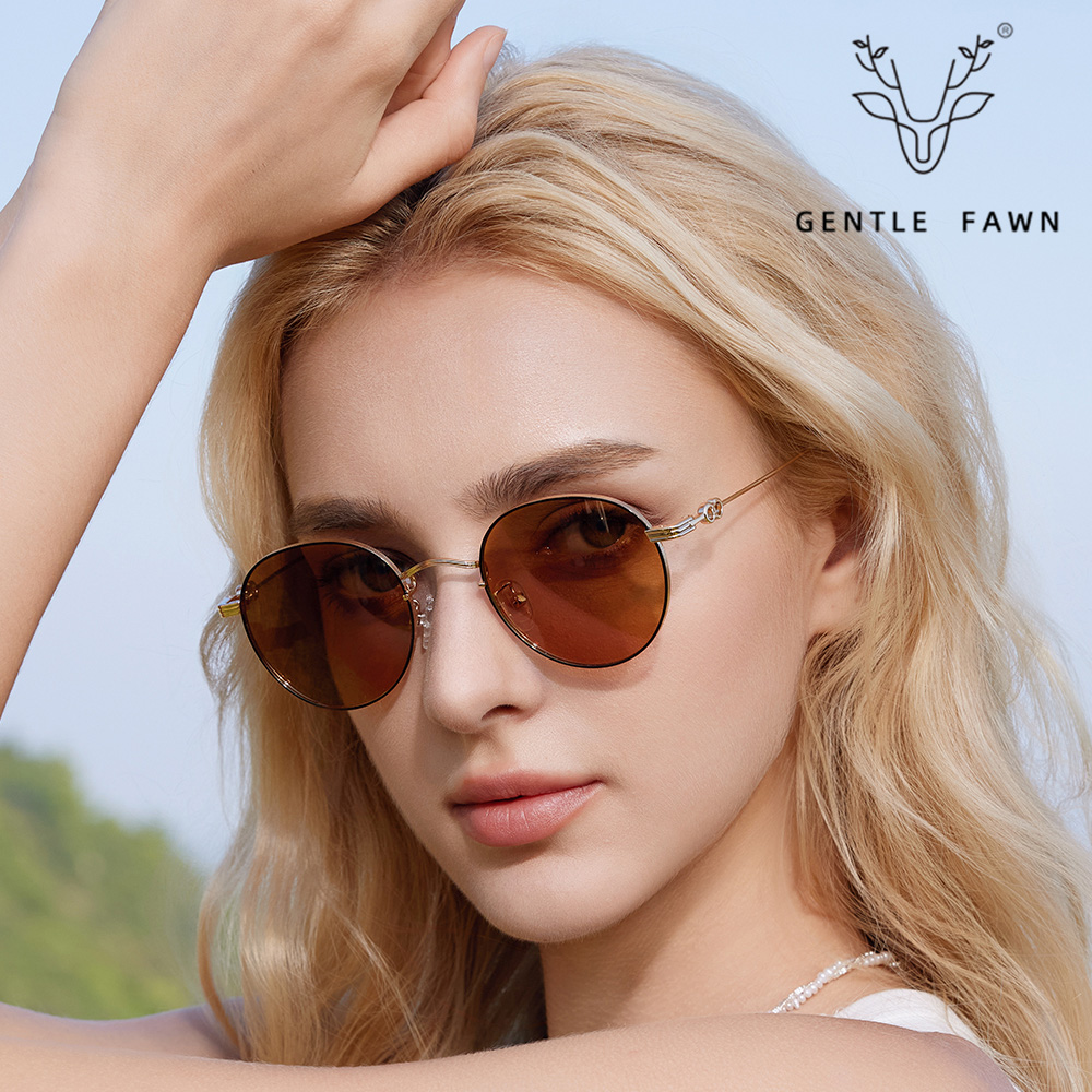 PS52066x Metal Discoloration TAC Round Frame Polarized Sunglasses