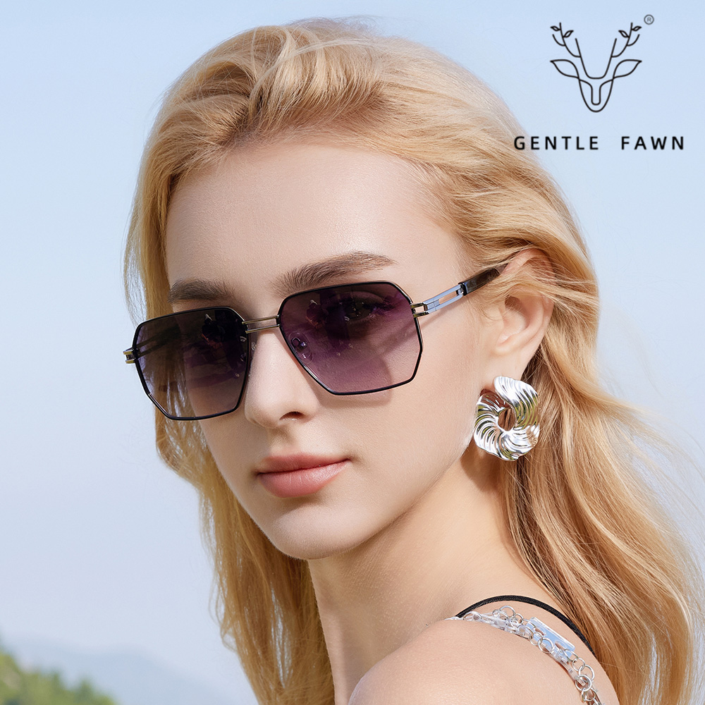 PS33201 Men's Simple Metal Square Frame Polarized Sunglasses