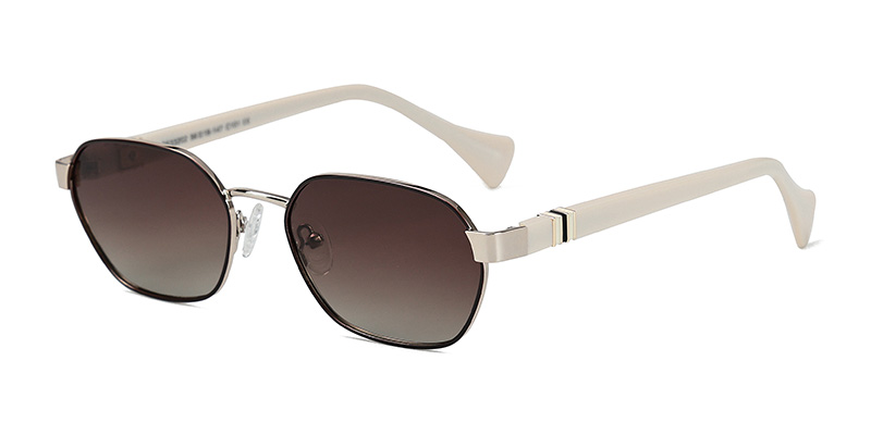 PS33202 Metal Polarized Acetate Temple Striped Decoration Sunglasses