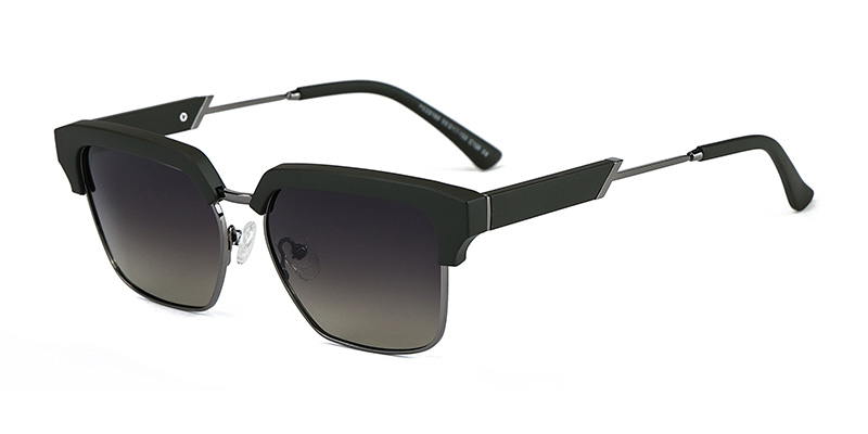 PS33168 Retro Large Face Eyebrow Metal Polarized Sunglasses