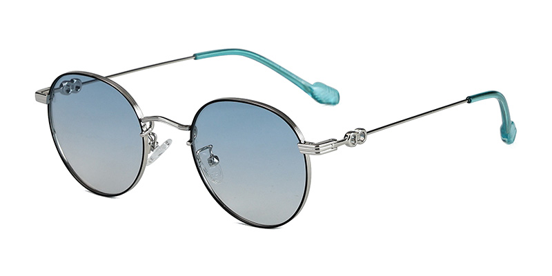 PS52066x Metal Discoloration TAC Round Frame Polarized Sunglasses