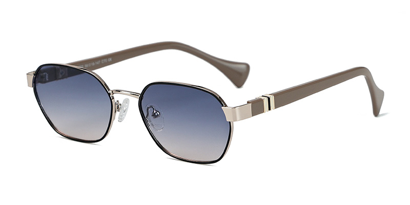 PS33202 Metal Polarized Acetate Temple Striped Decoration Sunglasses