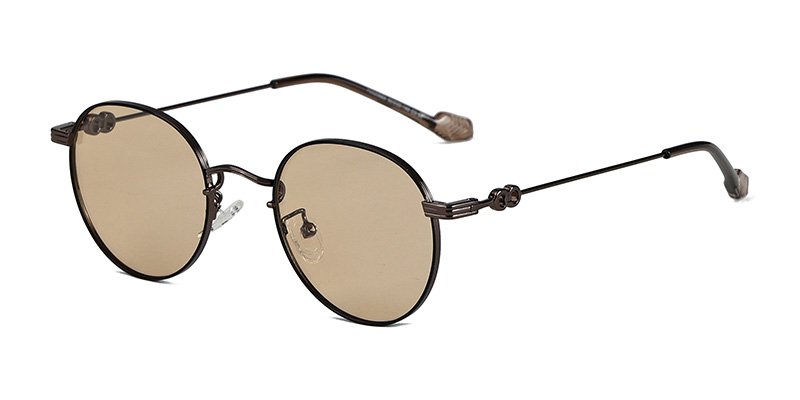 PS52066x Metal Discoloration TAC Round Frame Polarized Sunglasses