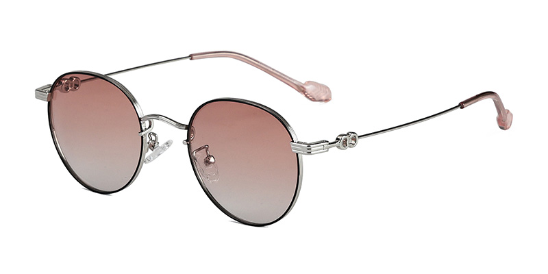 PS52066x Metal Discoloration TAC Round Frame Polarized Sunglasses