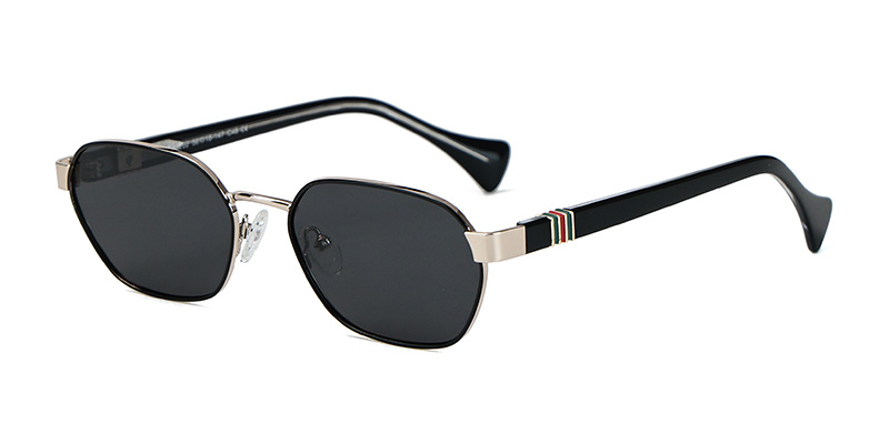 PS33202 Metal Polarized Acetate Temple Striped Decoration Sunglasses