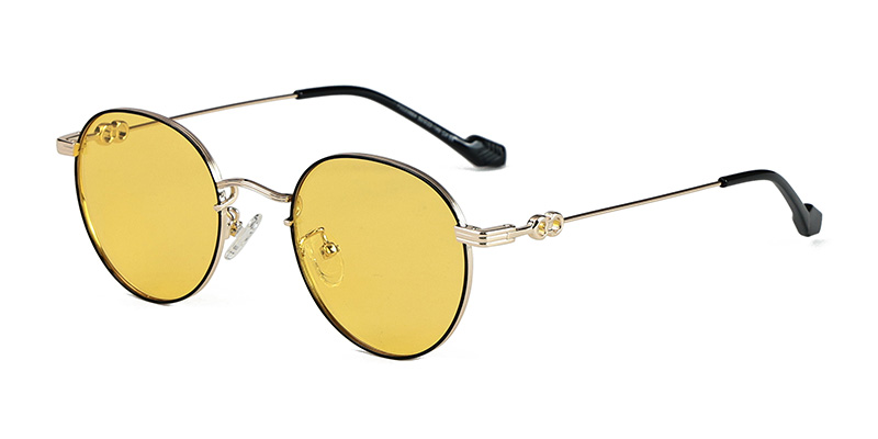 PS52066x Metal Discoloration TAC Round Frame Polarized Sunglasses