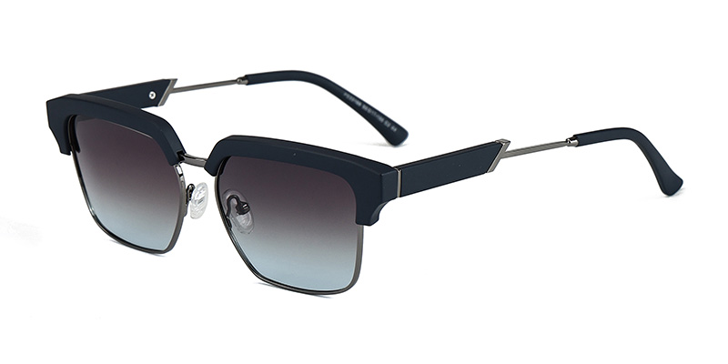 PS33168 Retro Large Face Eyebrow Metal Polarized Sunglasses