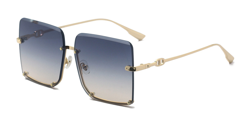 Frameless Square PC Stylish Luxurious Metal Sunglasses