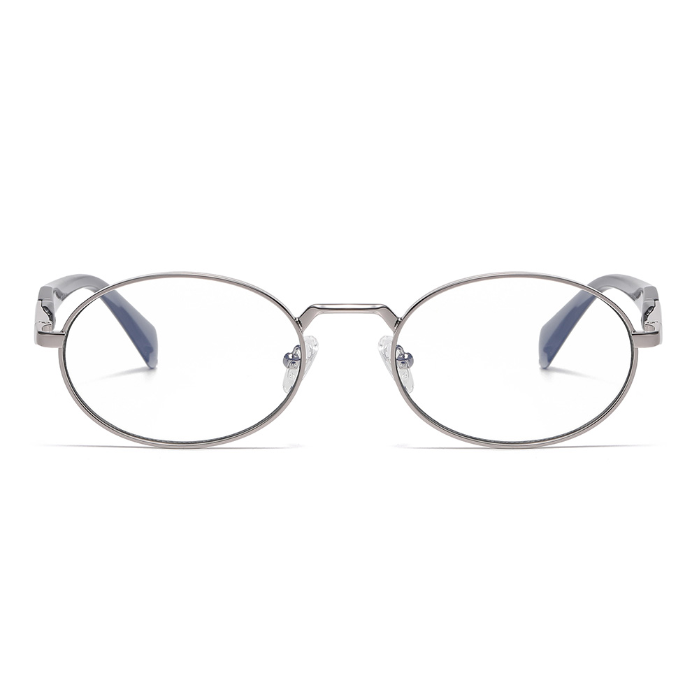 Oval Frame Retro Color-Changing TR Leg Metal Sunglasses