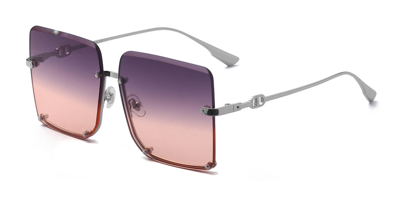 Frameless Square PC Stylish Luxurious Metal Sunglasses