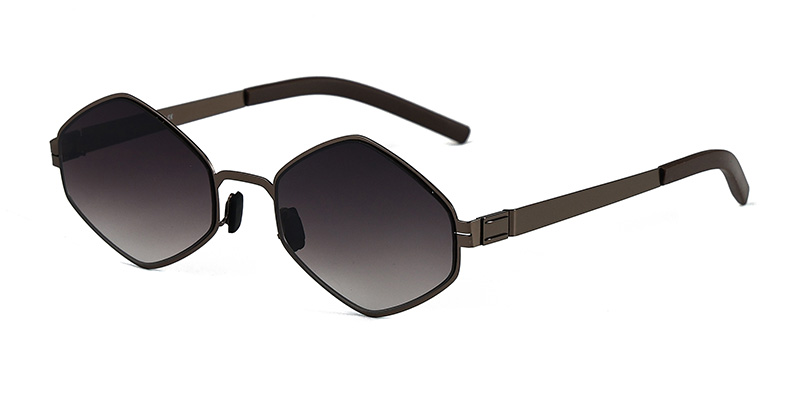 Multi-Sided Large Frame PC Minimalist Metal Sunglasses