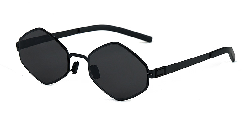 Multi-Sided Large Frame PC Minimalist Metal Sunglasses