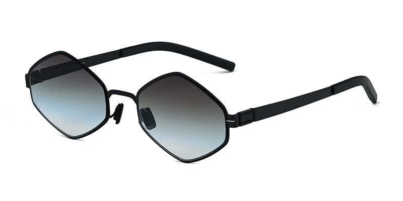 Multi-Sided Large Frame PC Minimalist Metal Sunglasses