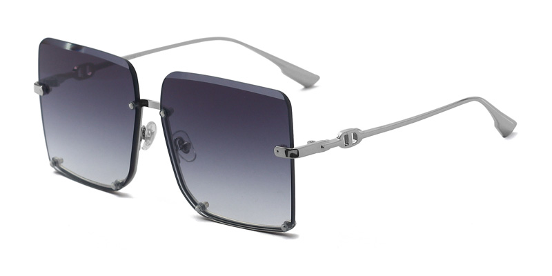Frameless Square PC Stylish Luxurious Metal Sunglasses