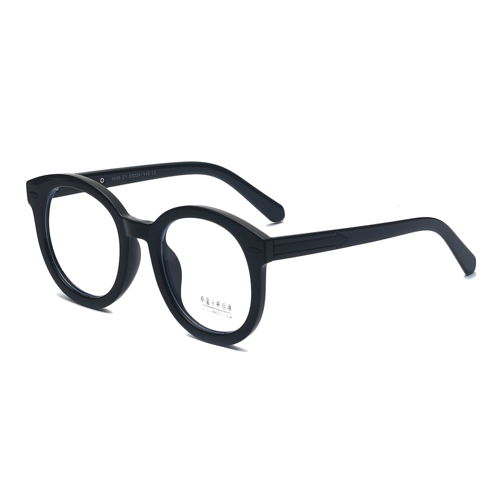 8888 Fashionable Large Round Frame With Arrow Decoration TR90 Blue Light Glasses